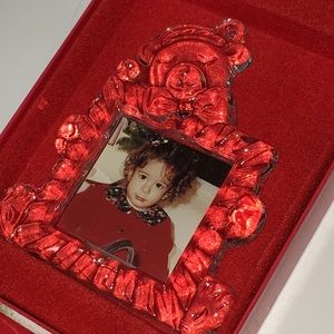 GORHAM BEAR ORNAMENT teddy picture frame CRYSTAL baby child photo holder…